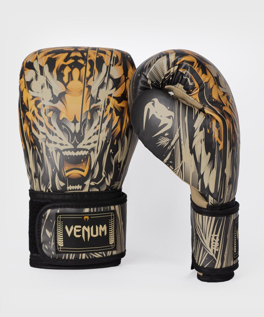 venum tiger bokshandschoenen - zwartneonoranje