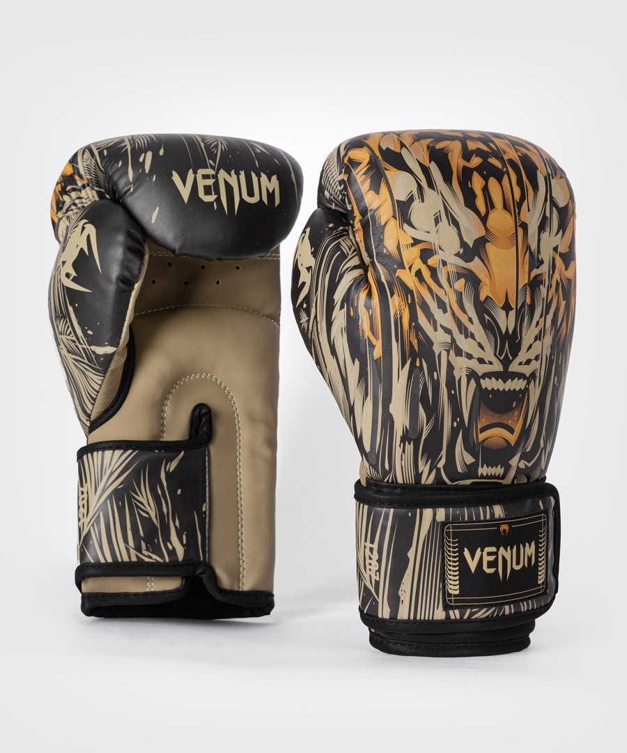 venum tiger bokshandschoenen - zwartneonoranje