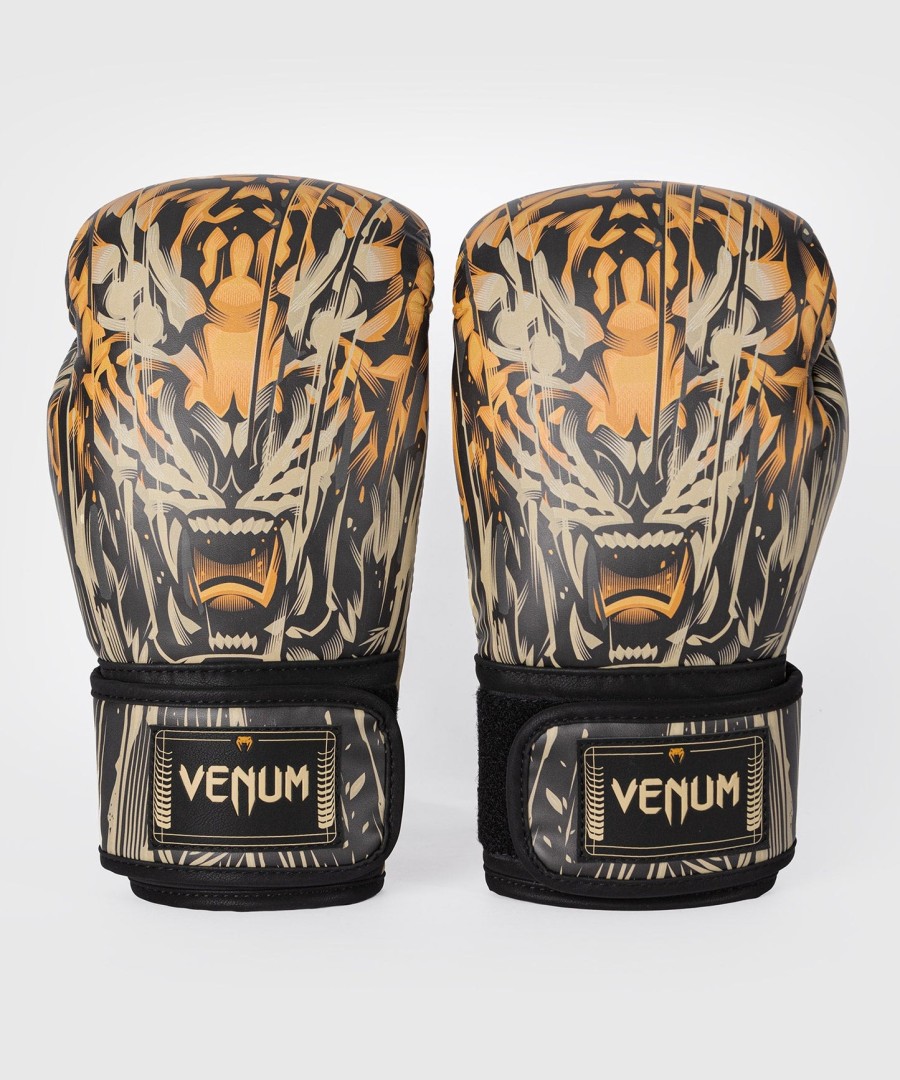 venum tiger bokshandschoenen - zwartneonoranje