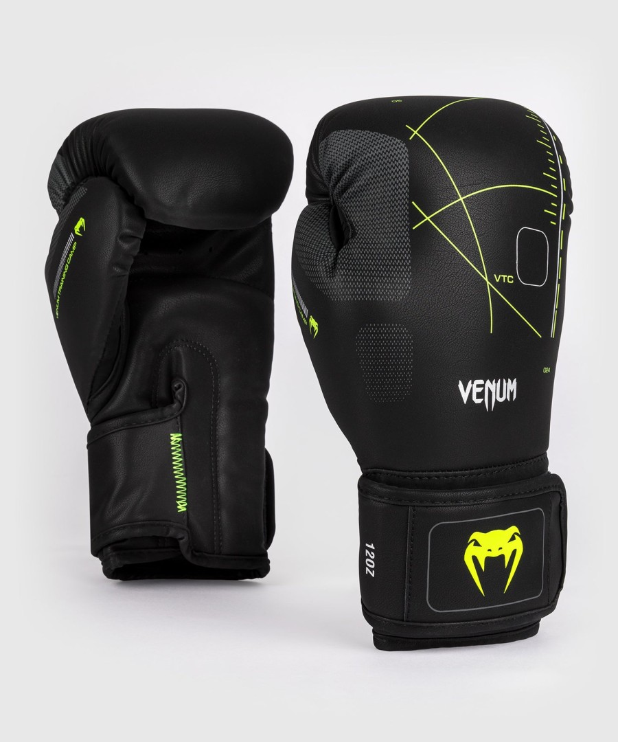 venum training camp 4.0 bokshandschoenen - zwartneon groen