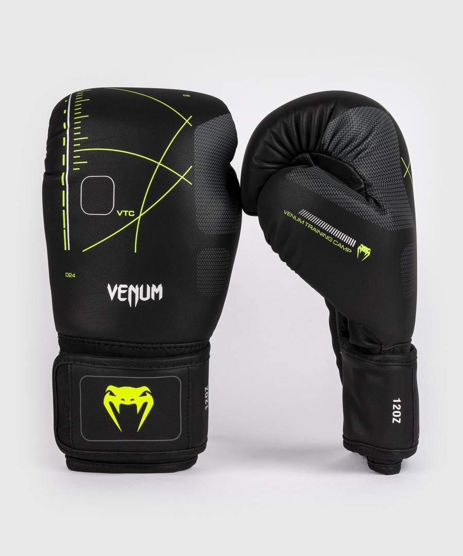venum training camp 4.0 bokshandschoenen - zwartneon groen