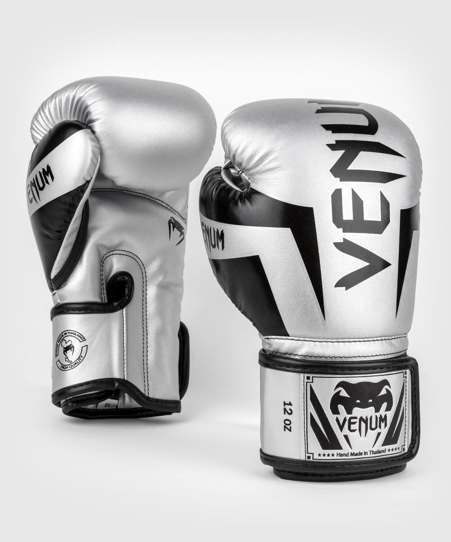venum elite bokshandschoenen - zilverzwart