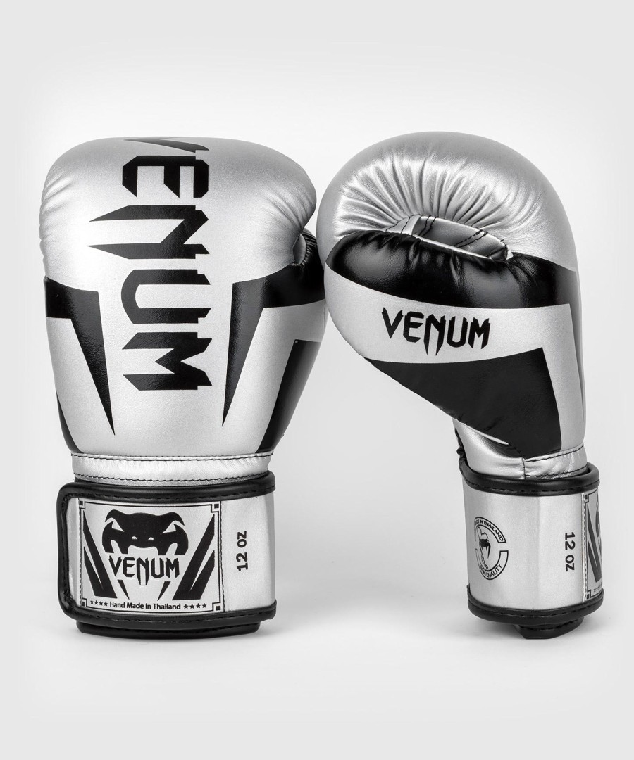 venum elite bokshandschoenen - zilverzwart