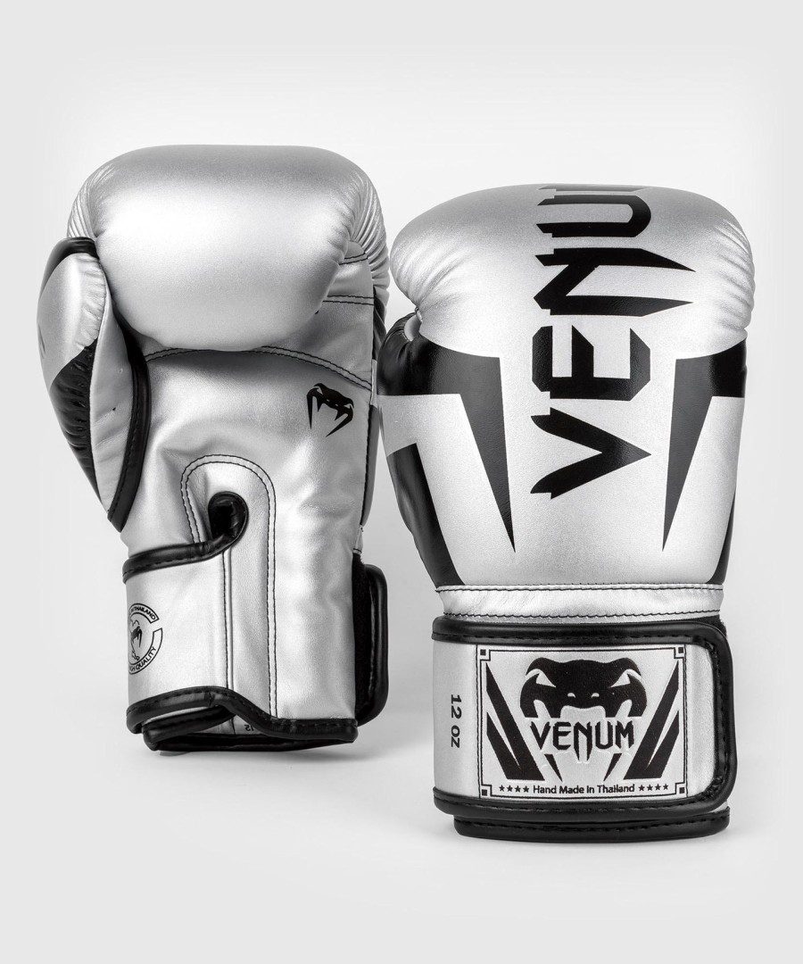 venum elite bokshandschoenen - zilverzwart