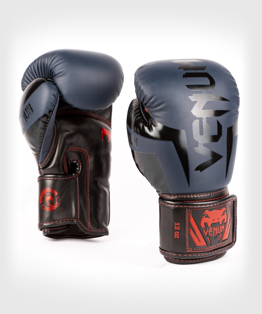 venum elite bokshandschoenen - marineblauwzwart-rood