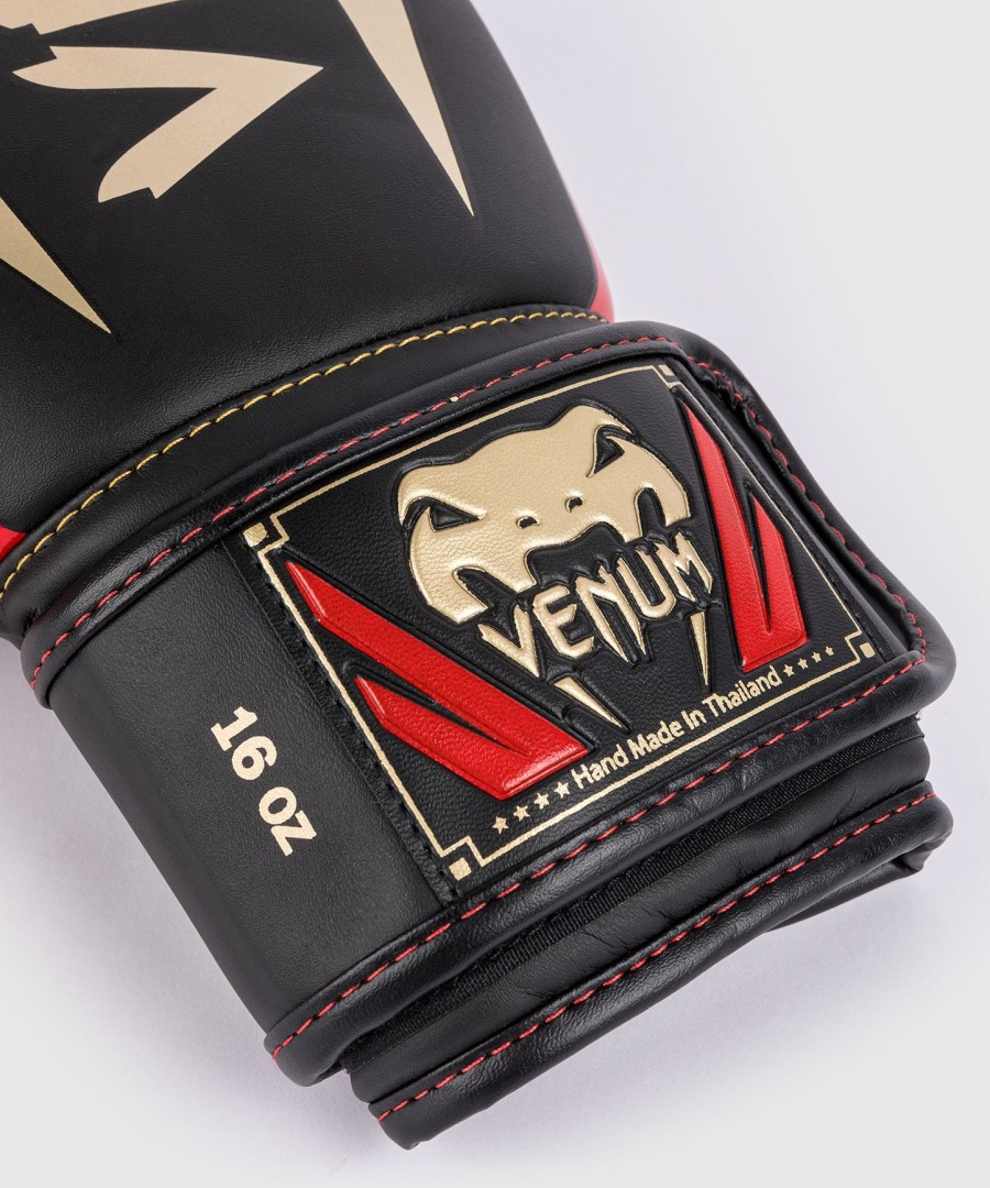 venum elite bokshandschoenen - zwartgoudrood