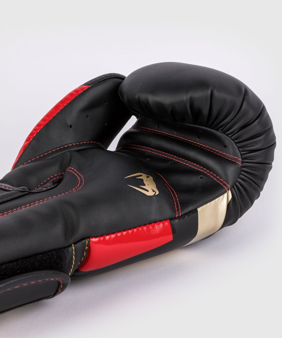 venum elite bokshandschoenen - zwartgoudrood