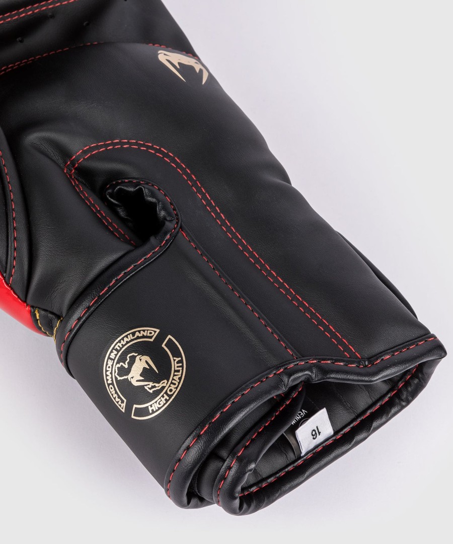 venum elite bokshandschoenen - zwartgoudrood