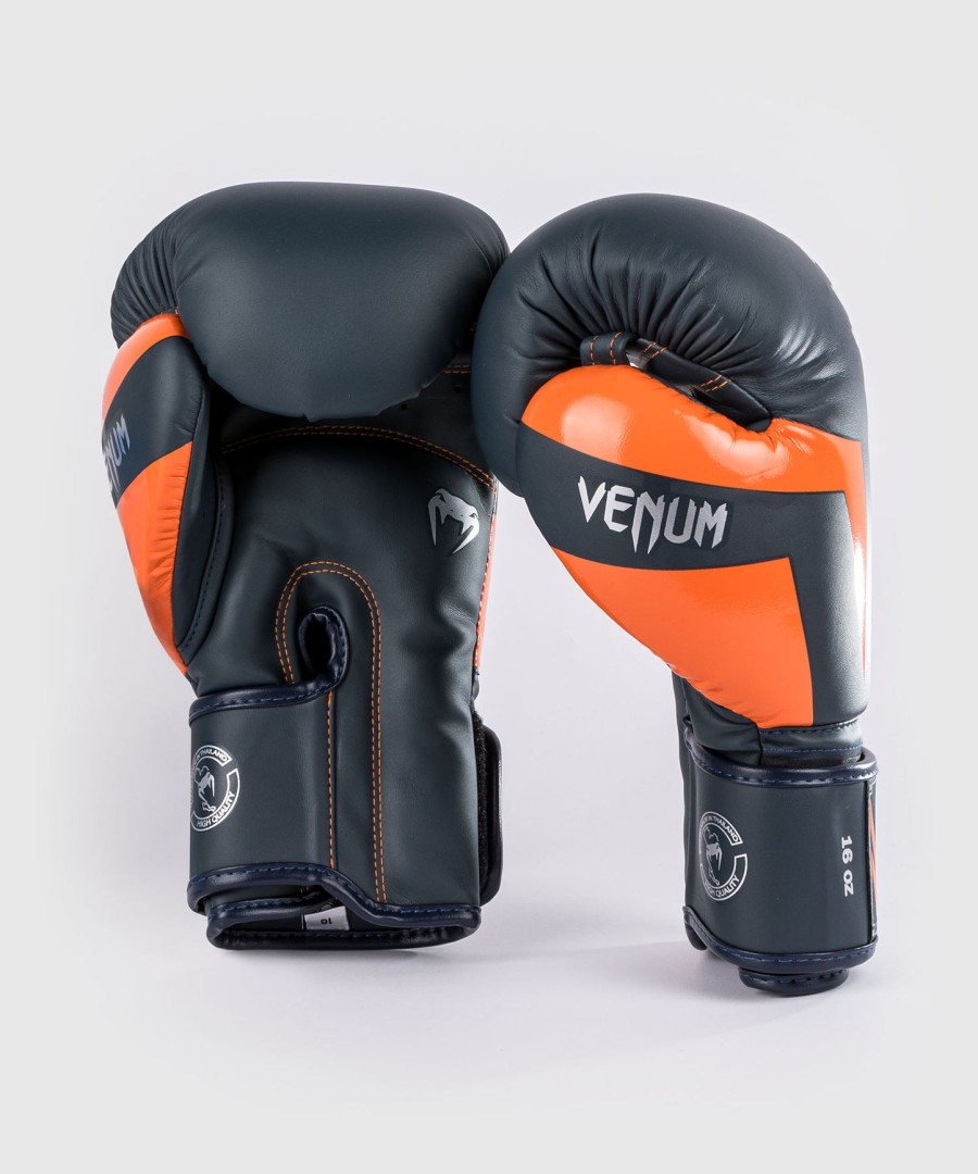 venum elite bokshandschoenen - marineblauwzilveroranje