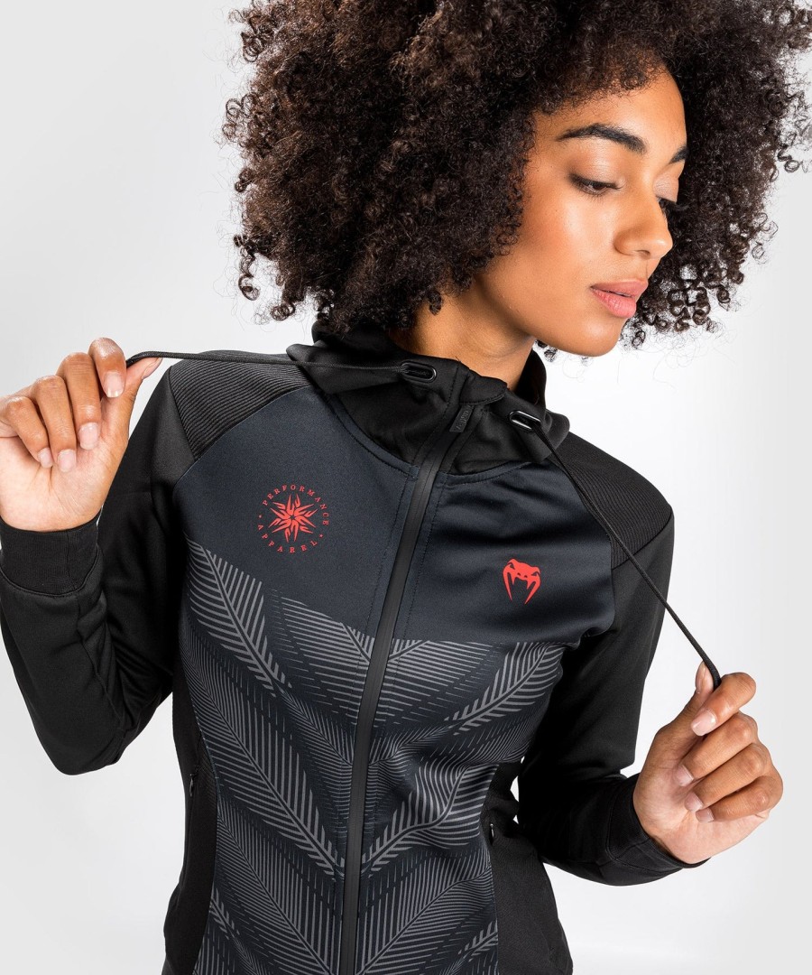venum phantom hoody - voor dames - zwartrood