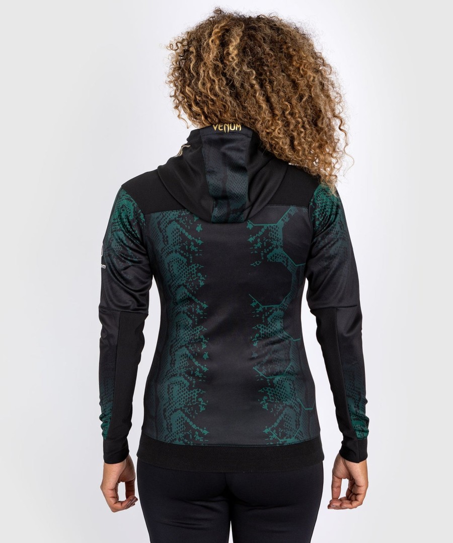 ufc adrenaline by venum authentic fight night women walkout hoodie - emerald edition - groenzwartgoud