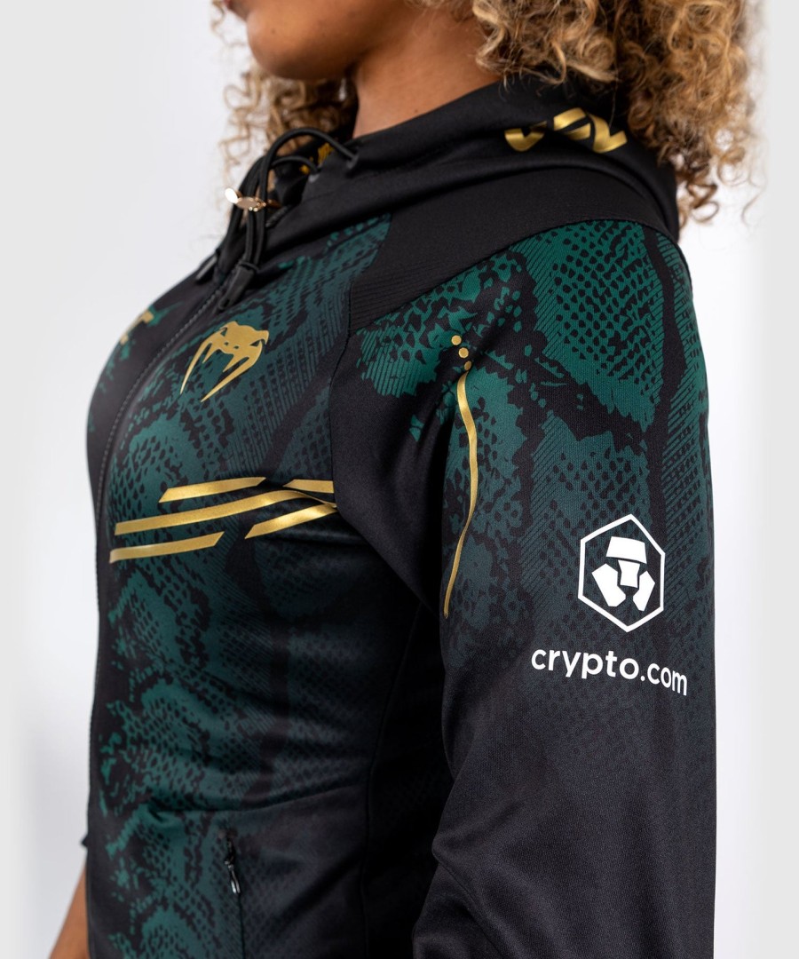 ufc adrenaline by venum authentic fight night women walkout hoodie - emerald edition - groenzwartgoud