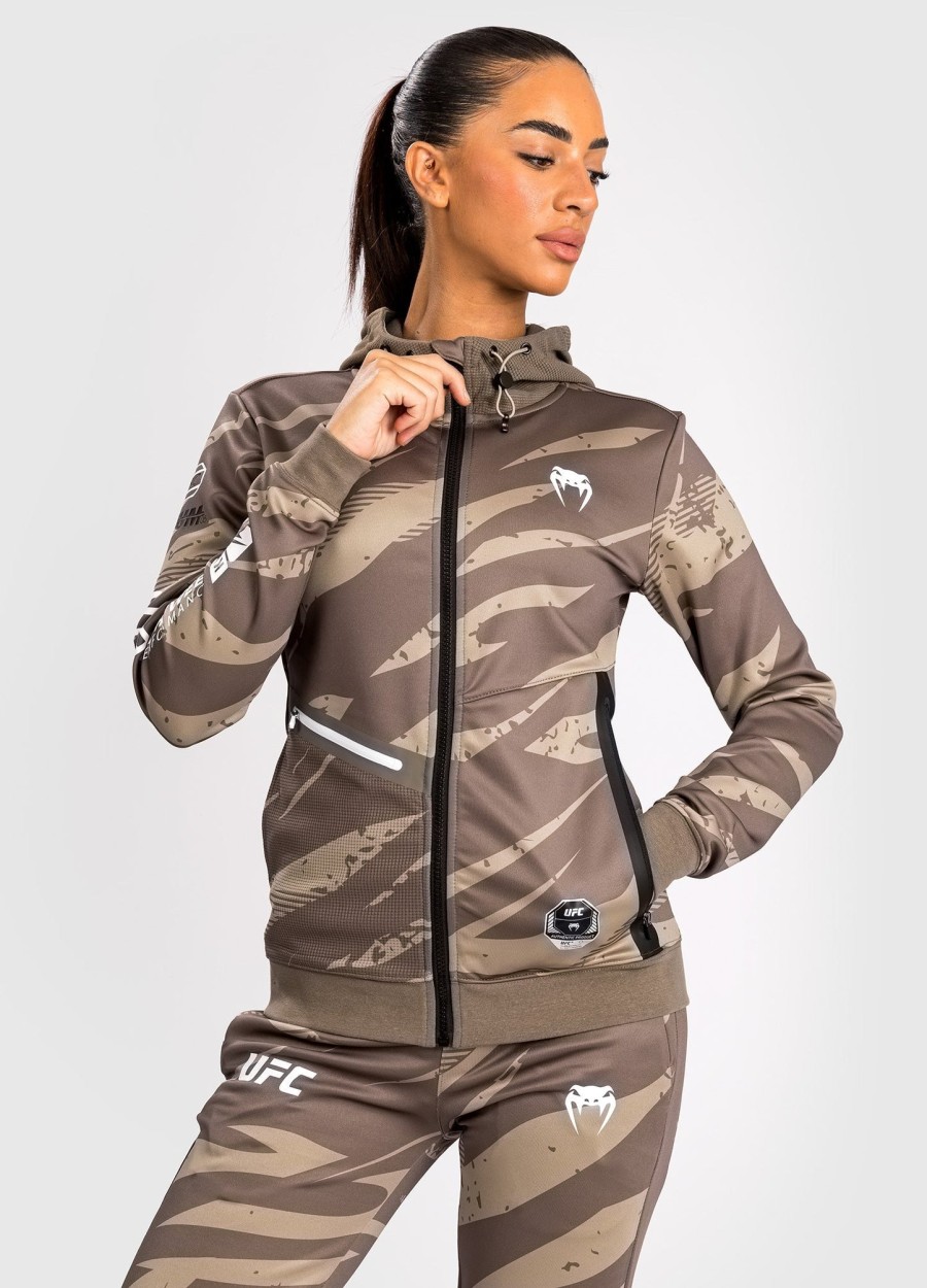ufc adrenaline by venum fight week dames hoodie met rits - woestijncamouflage