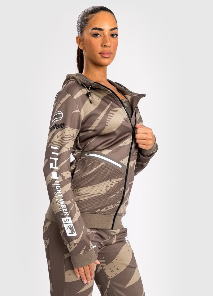 ufc adrenaline by venum fight week dames hoodie met rits - woestijncamouflage