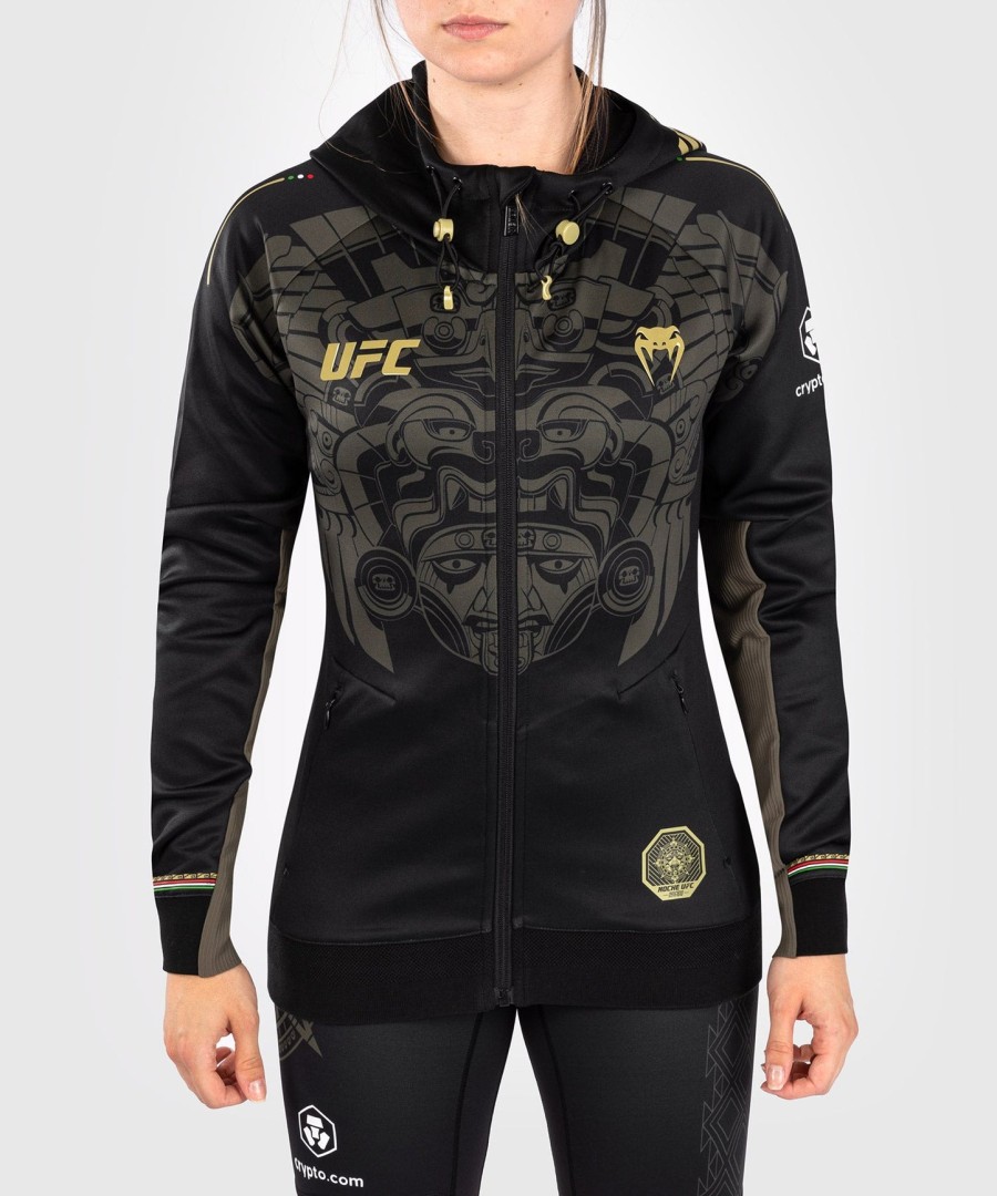 noche ufc by venum authentic fight night women walkout hoodie - zwart