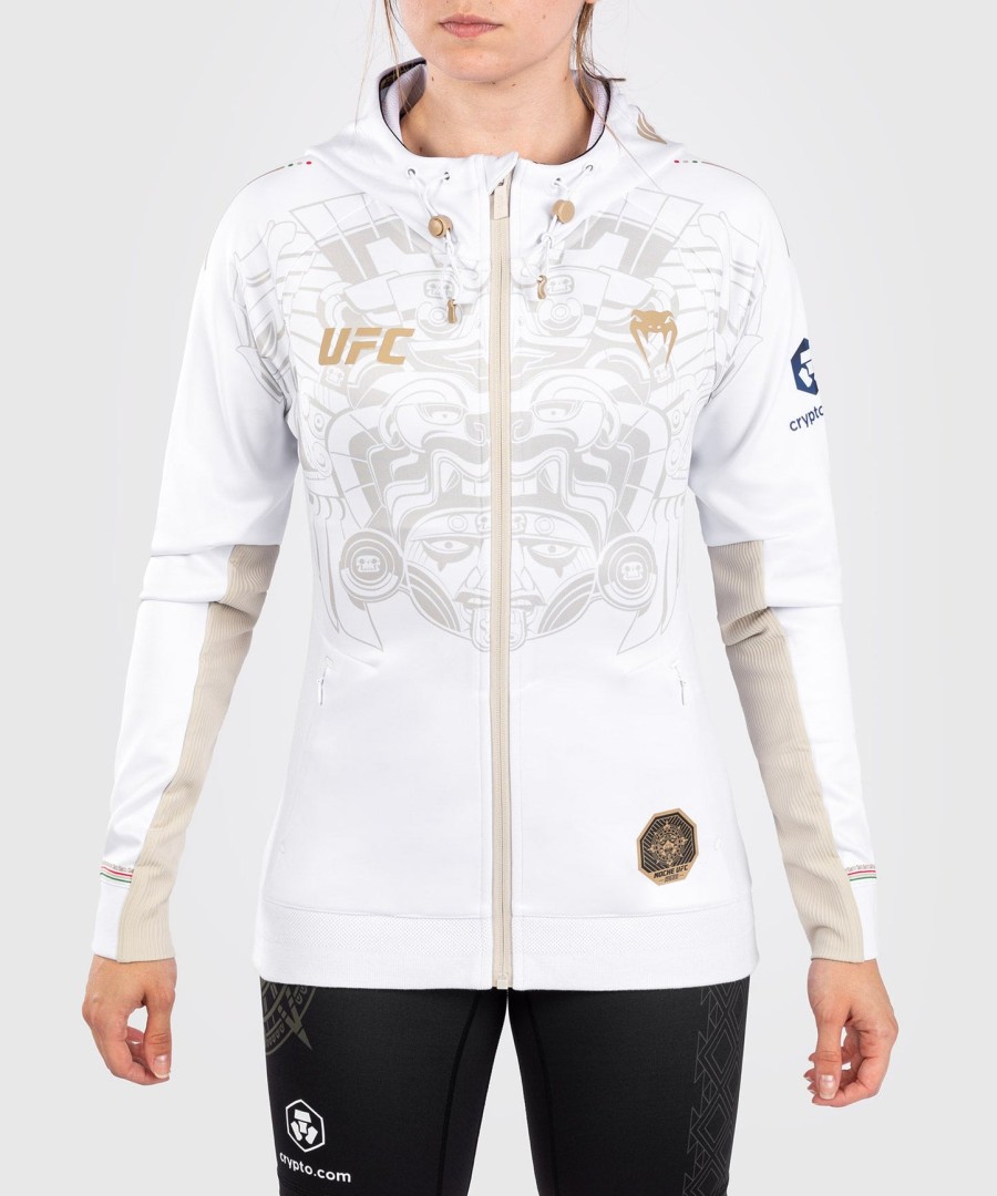 noche ufc by venum authentic fight night women walkout hoodie - wit