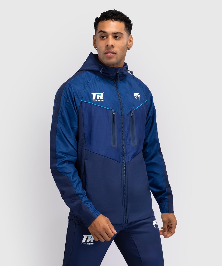 venum x top rank original heren hoodie met volledige ritssluiting - marineblauw