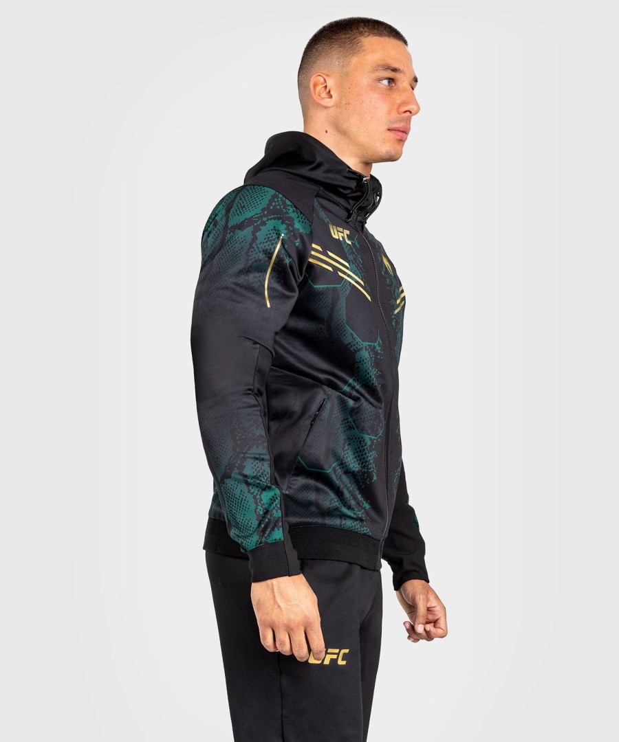 ufc adrenaline by venum authentic fight night men walkout hoodie - emerald edition - groenzwartgoud