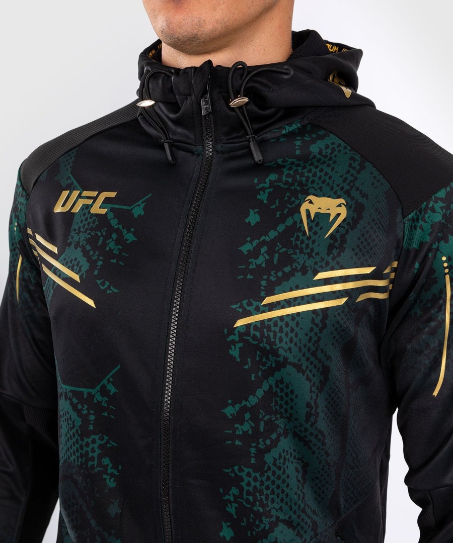 ufc adrenaline by venum authentic fight night men walkout hoodie - emerald edition - groenzwartgoud