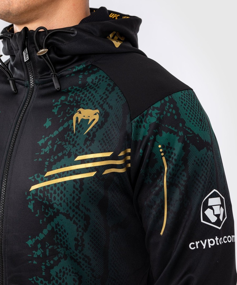 ufc adrenaline by venum authentic fight night men walkout hoodie - emerald edition - groenzwartgoud