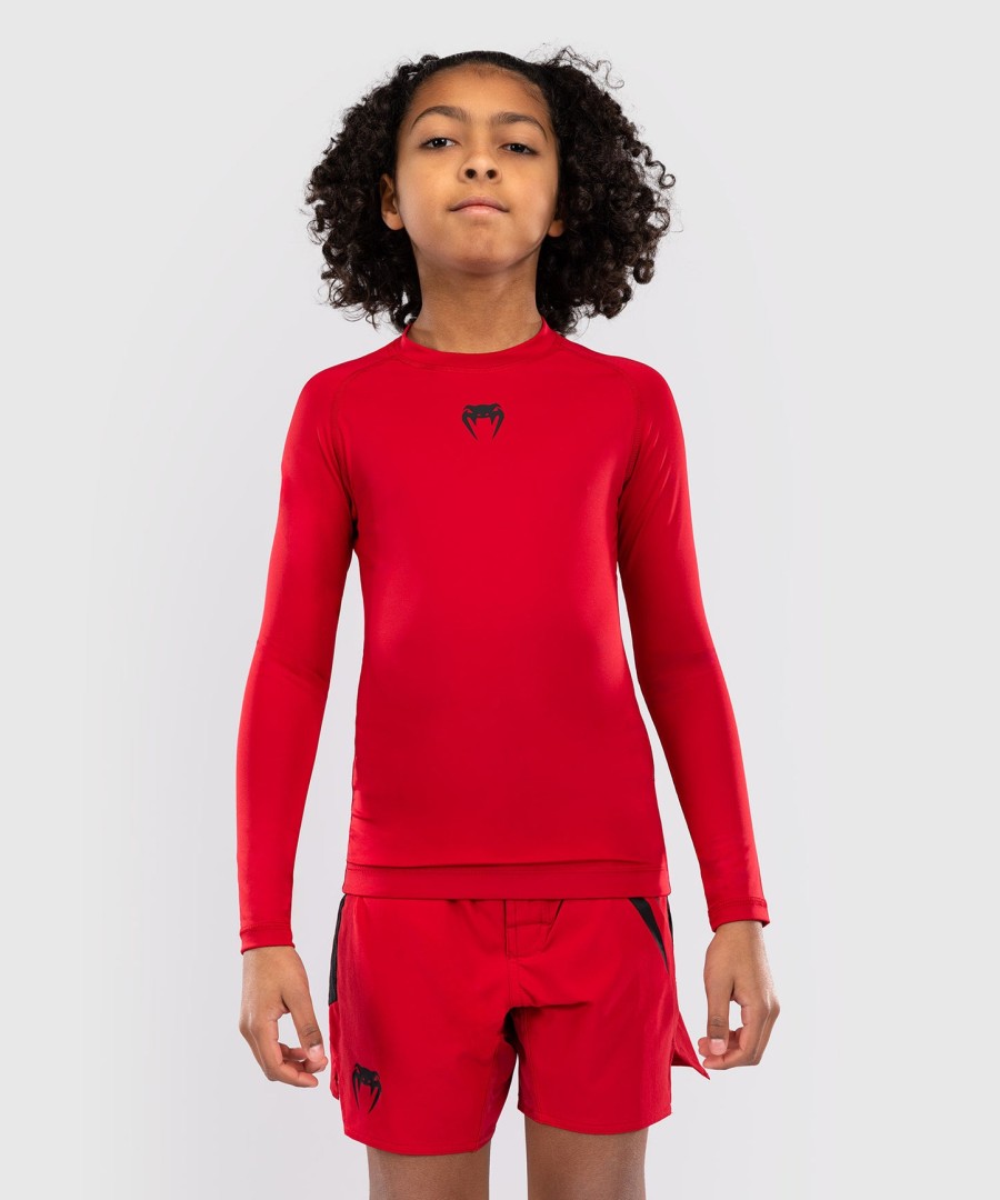 venum contender kids rashguards met lange mouwen - kersenrood