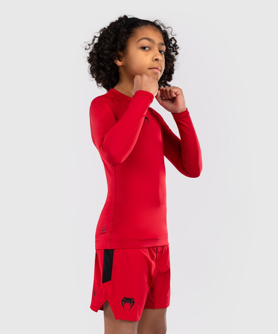 venum contender kids rashguards met lange mouwen - kersenrood