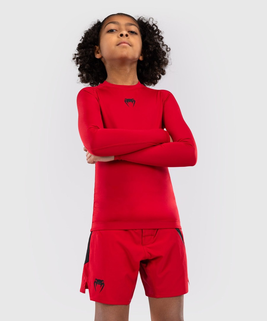 venum contender kids rashguards met lange mouwen - kersenrood