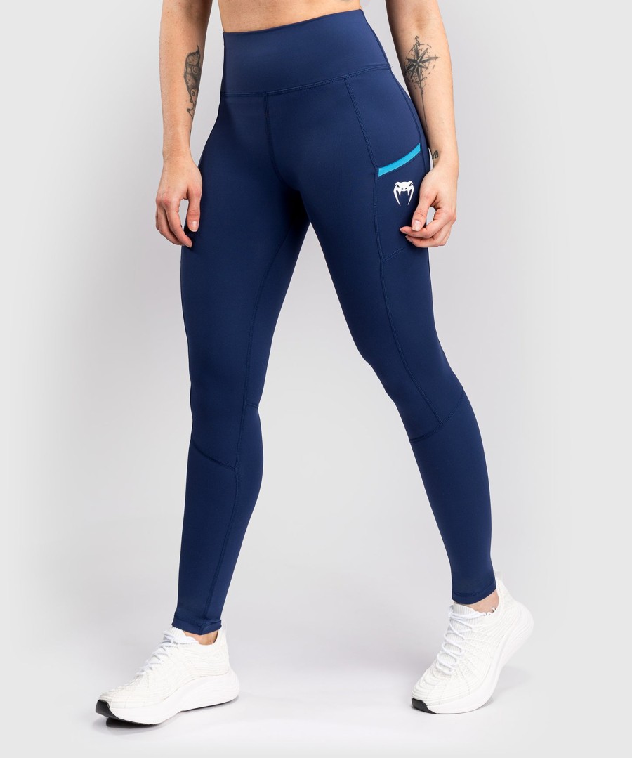 venum x top rank original dameslegging met lange pijpen - marineblauw