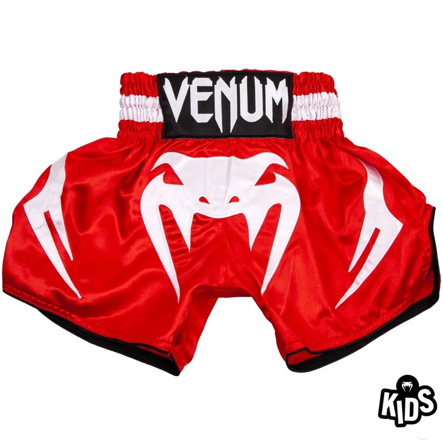 venum bangkok inferno muay thai shorts voor kinderen - roodwit