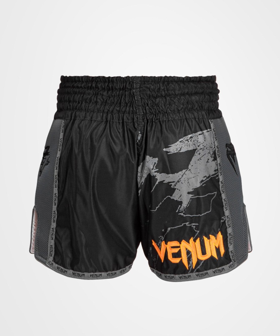 venum s47 muay thai short - zwartoranje