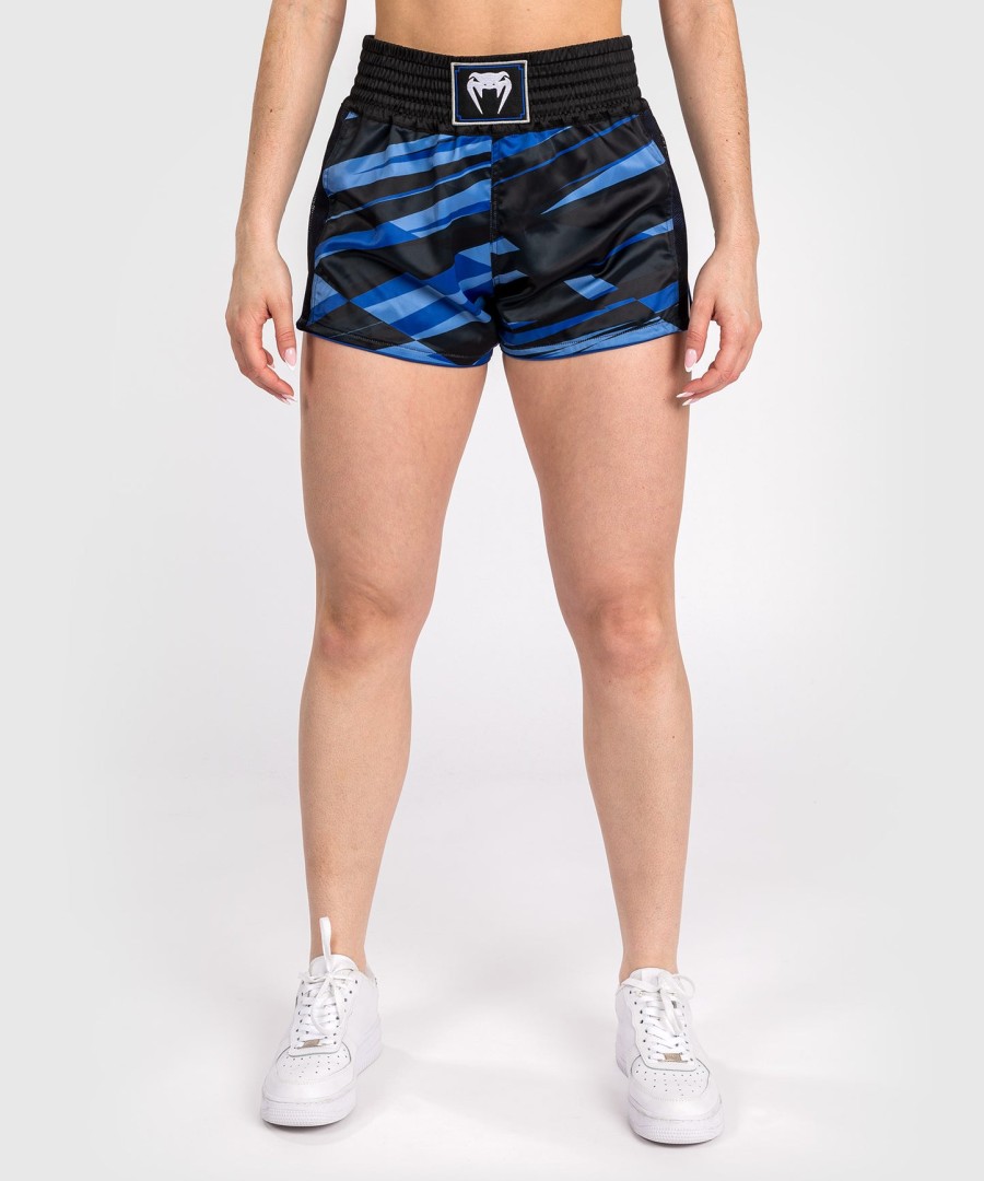 venum abyss muay thai shorts voor dames - schaduwblauw