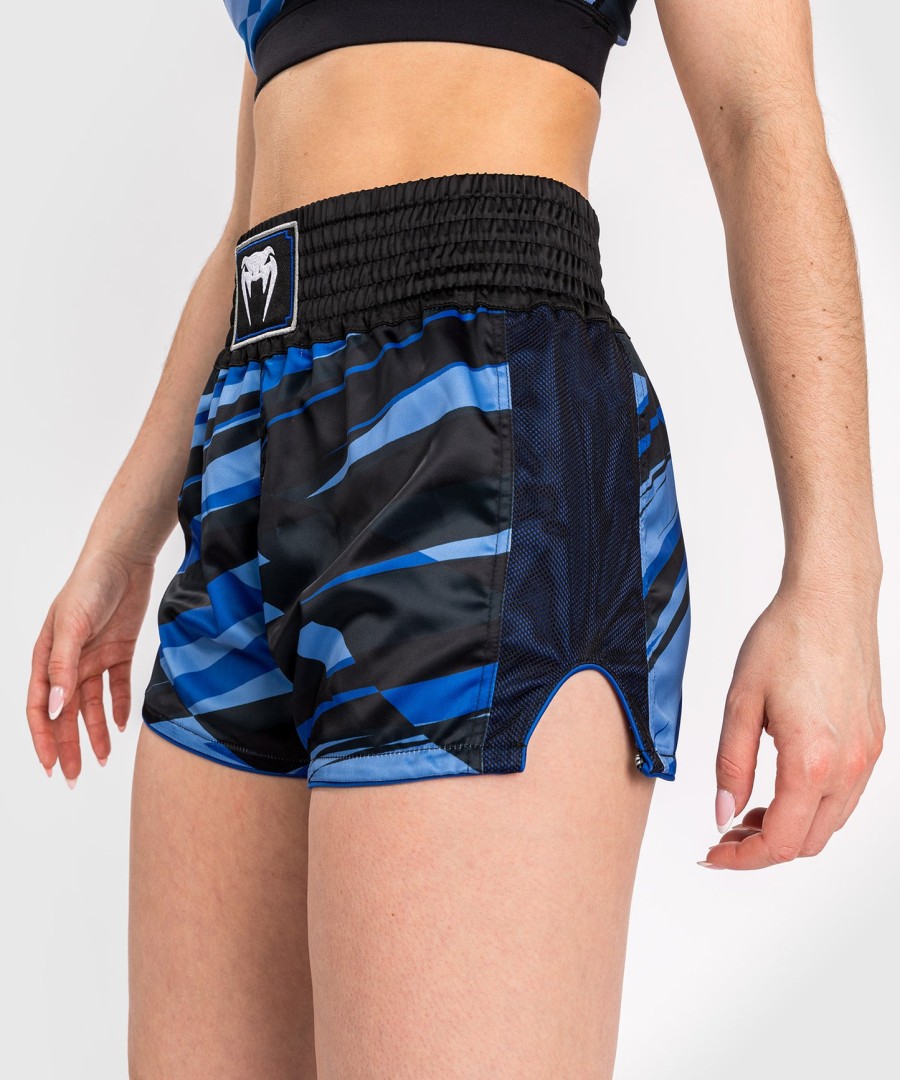 venum abyss muay thai shorts voor dames - schaduwblauw