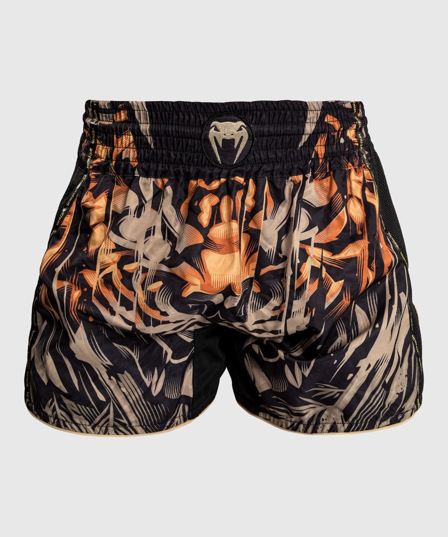 venum tiger muay thai shorts - zwartneon oranje
