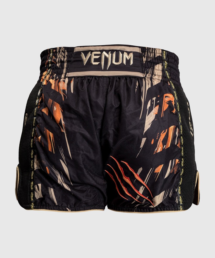 venum tiger muay thai shorts - zwartneon oranje