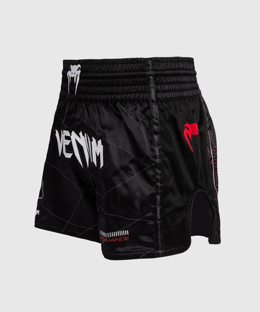 venum tactical xt muay thai shorts - zwartvuurrood