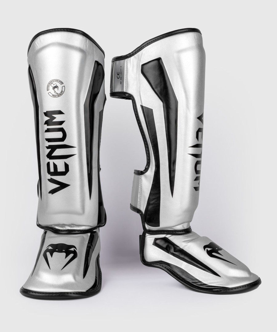 venum elite standup scheenbeschermers - zilverzwart