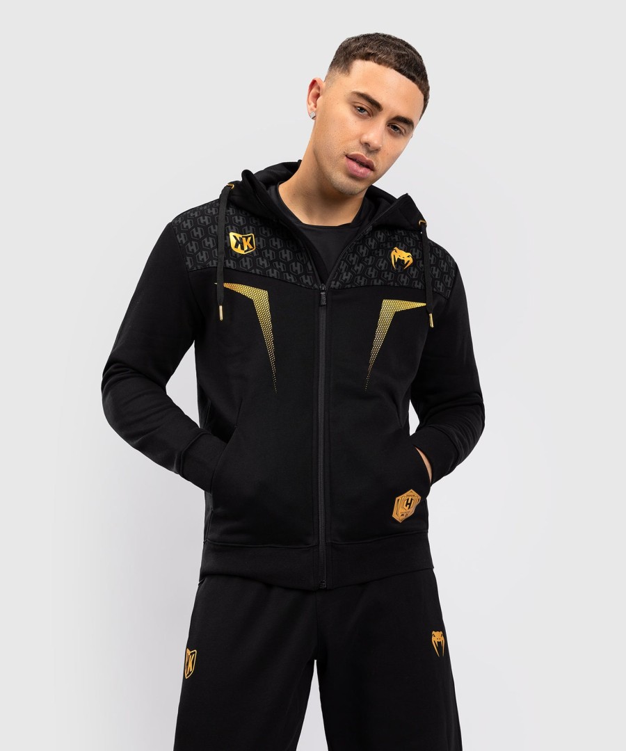 fk x venum hexagone mma hooded jacket - zwartgoud