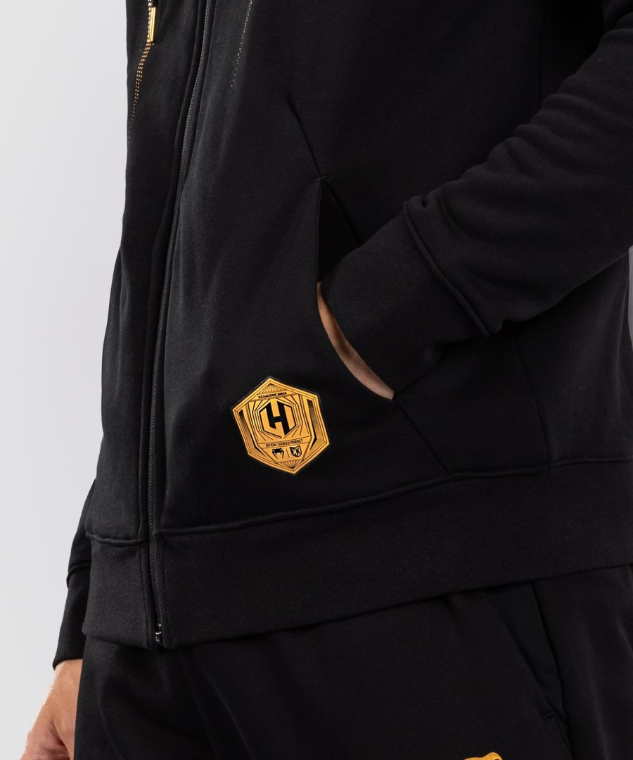 fk x venum hexagone mma hooded jacket - zwartgoud