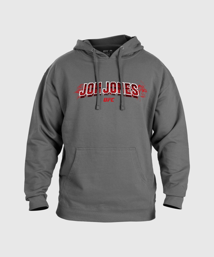 heren ufc unrivaled by venum heather grey jon jones hoodie