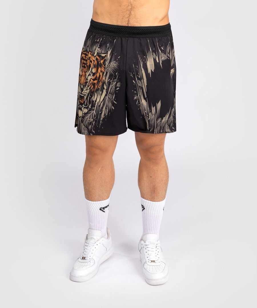 venum tiger trainingsshorts voor heren - zwartneonoranje