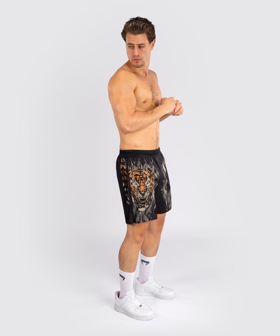 venum tiger trainingsshorts voor heren - zwartneonoranje