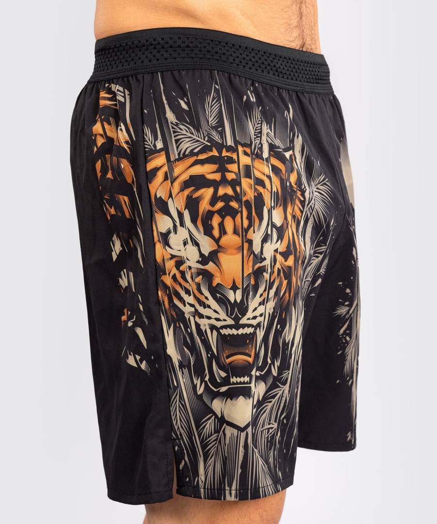venum tiger trainingsshorts voor heren - zwartneonoranje