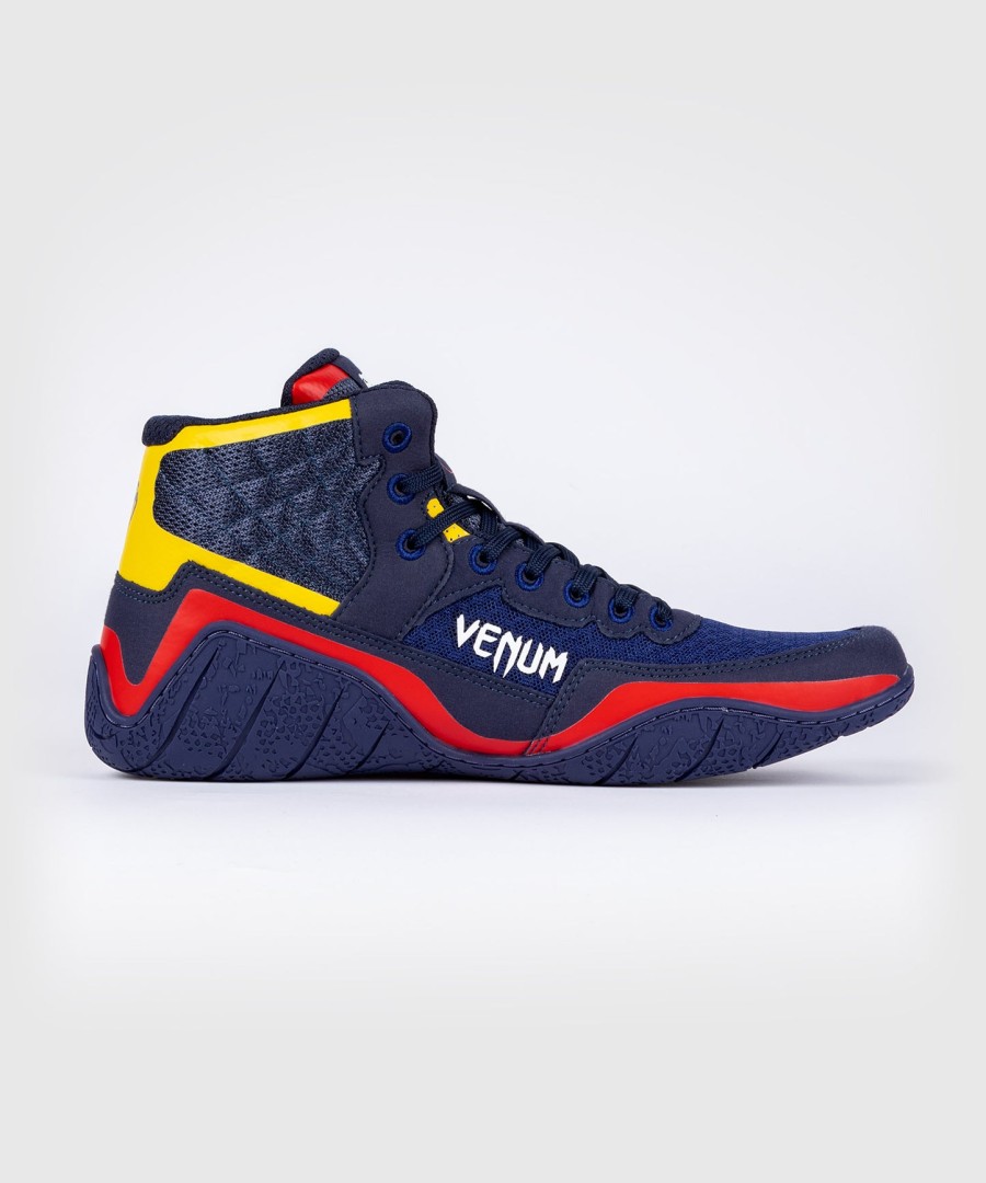 venum elite worstelschoenen - blauwgeel