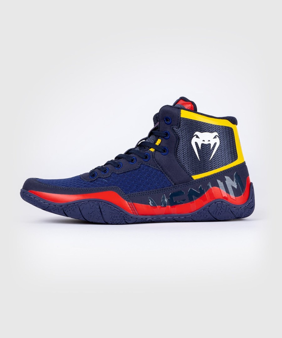 venum elite worstelschoenen - blauwgeel