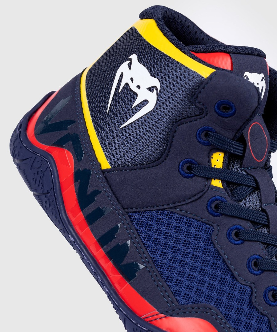 venum elite worstelschoenen - blauwgeel